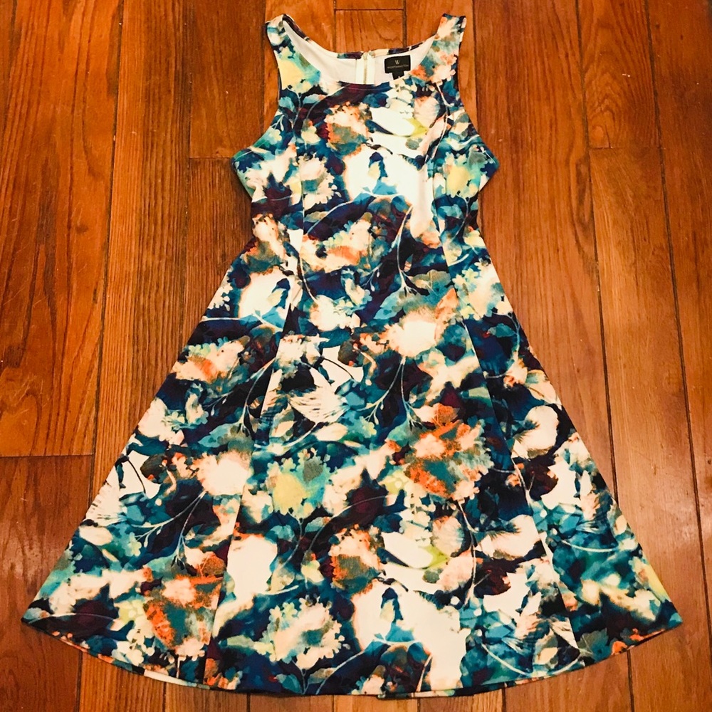 Floral Watercolor A-Line Swing Worthington Dress